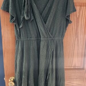 Torrid Olive Green Midi Dress with Wrap Design